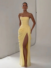 Backless Maxi Pleated Dress | OWNLUXE
