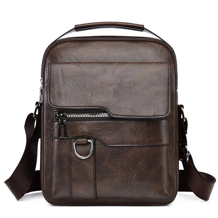 Women's Genuine Leather Flap Bag with Laptop Sleeve