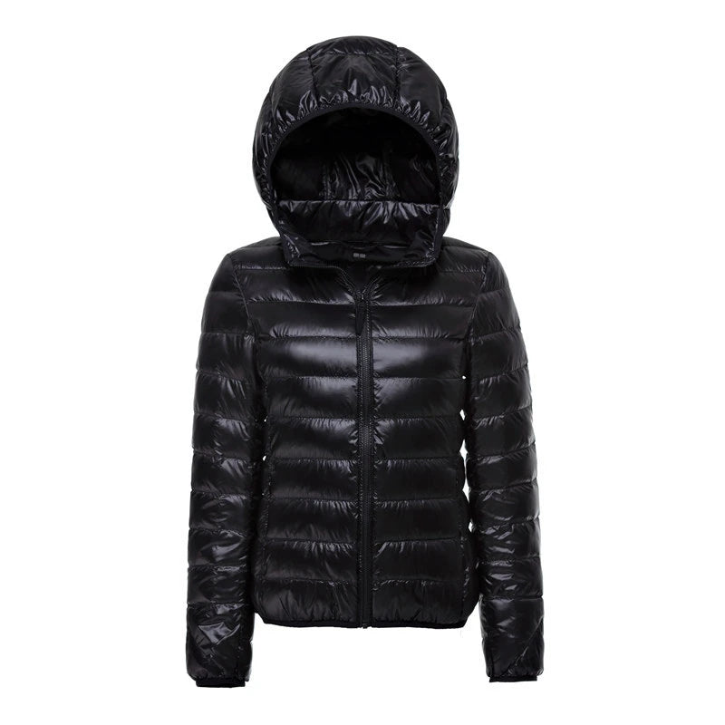 Women Hooded Short Puffer Jackets Arrivals 90 White Duck | OWNLUXE
