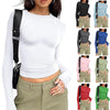 Women's Long-Sleeve Crew Neck Slim Fit T-Shirt | OWNLUXE