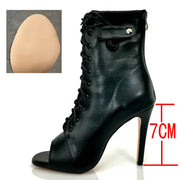 Women's High Heel Heels (Black Rubber-10cm) | OWNLUXE