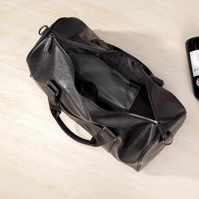 Spacious Leather Shoe-Compartment Travel Duffel Bag | OWNLUXE