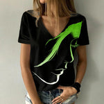 Load image into Gallery viewer, Digital Print V-Neck Tee / T-shirt à col en V imprimé numérique
