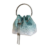 Crystal Bucket Evening Bag (Green Pink) | OWNLUXE