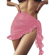 Ruffle Wrap Sheer Chiffon Swim Cover-Up | OWNLUXE