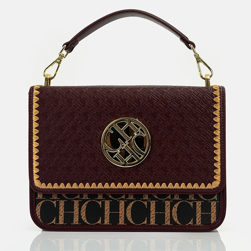 Letter Embossed Shoulder Bag - Luxury Party Handbag
