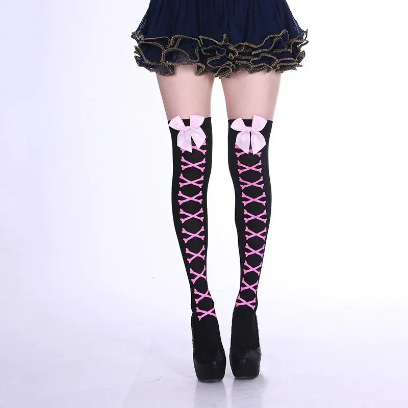 Bow Mesh Thigh-High Stockings | OWNLUXE
