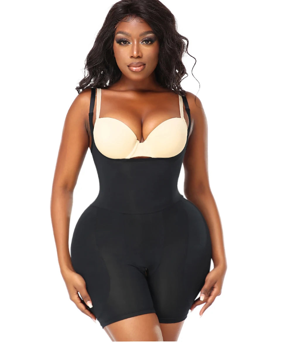 Butt Lifting Hourglass Shapewear Bodysuit with Hip Pads