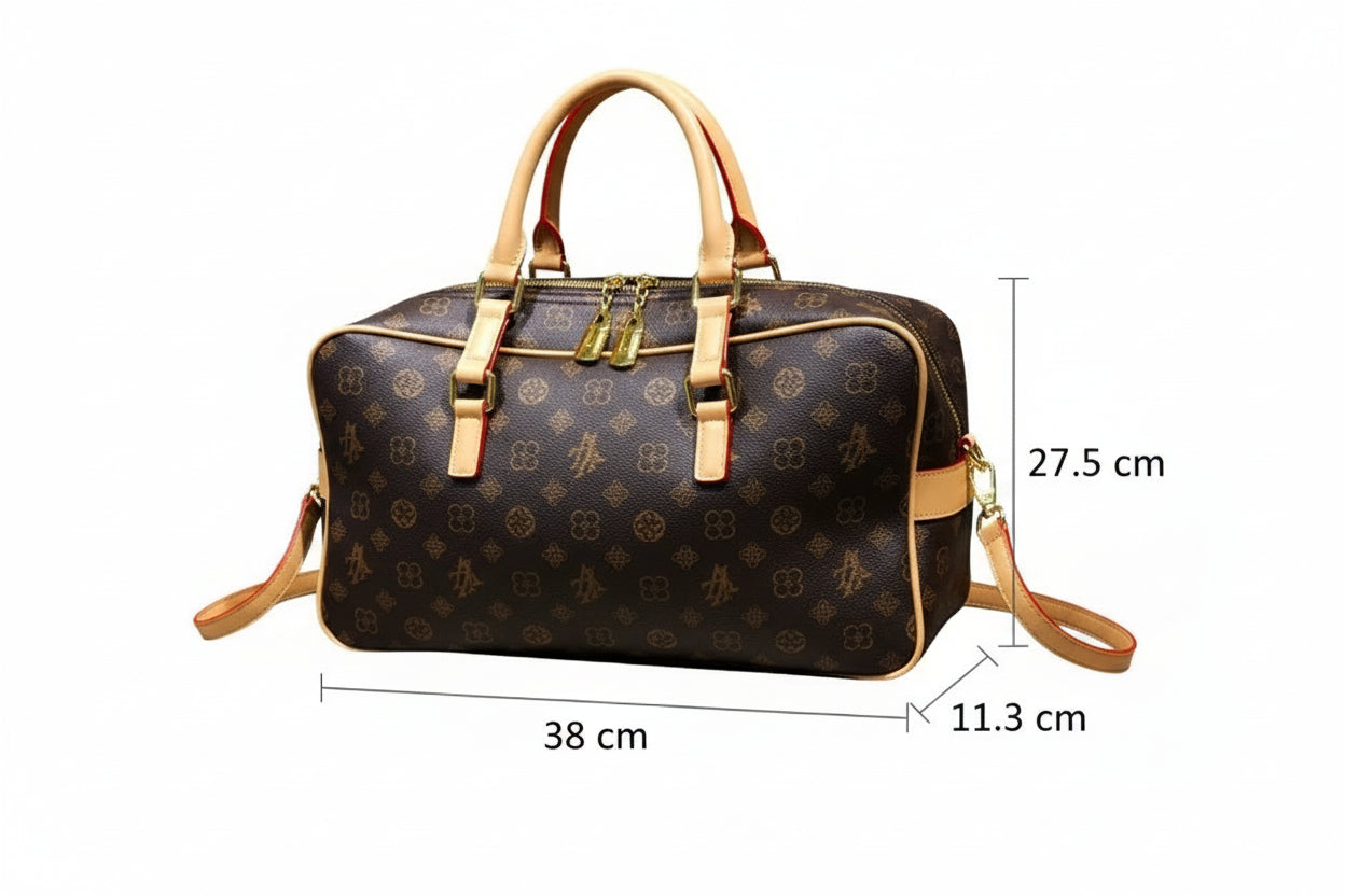 Large Capacity Boston Travel Bag - Minimalist PU Leather Shoulder Bag | OWNLUXE
