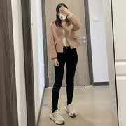 Skinny Denim Straight-Leg Pants | OWNLUXE