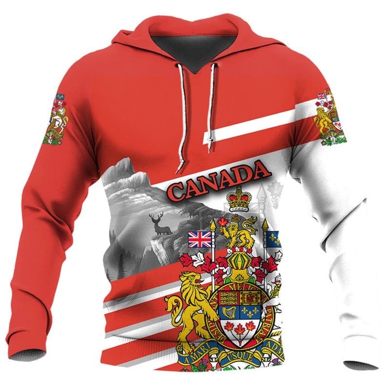 Canadan Flag 3D Printed Harajuku Canada Hooded Hoodie | OWNLUXE