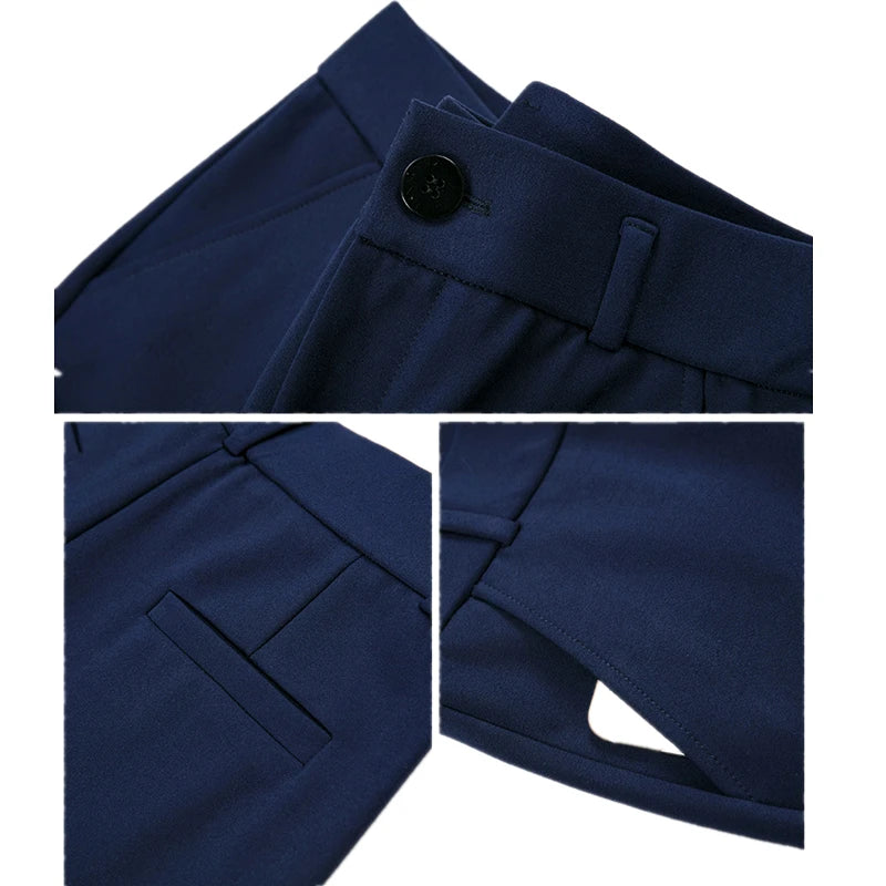 Stretch High Waist Trousers – Fashion Casual Slacks