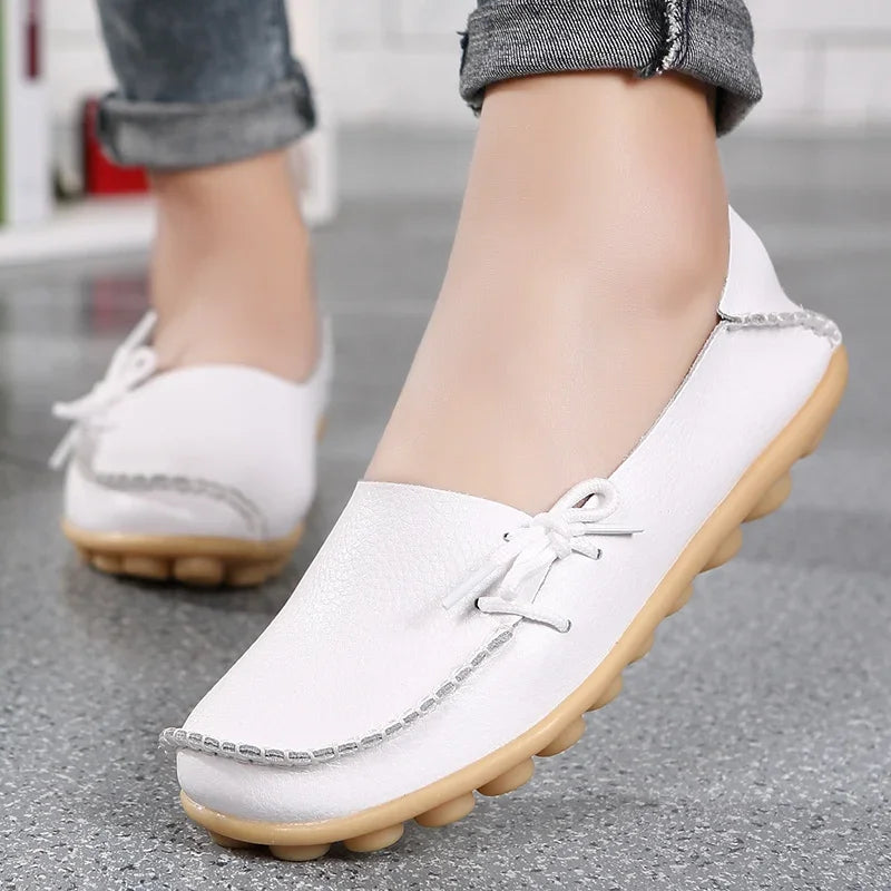 Women's Leather Plus-Size Loafers (Khaki) – Shop at OWNLUXE