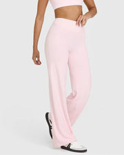 Women's Straight Leg Yoga Pants - Ultra Soft Mid-Waist Sports Trousers