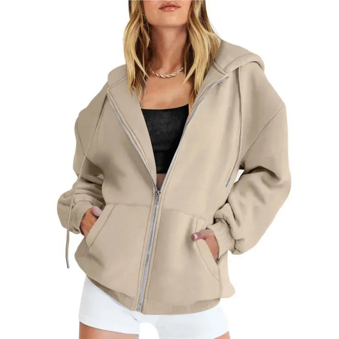 Zip-Up Pocket Long-Sleeve Jacket | OWNLUXE