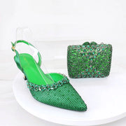 Crystal Sandals and Clutch Bag Set – Rhinestone Party Heels