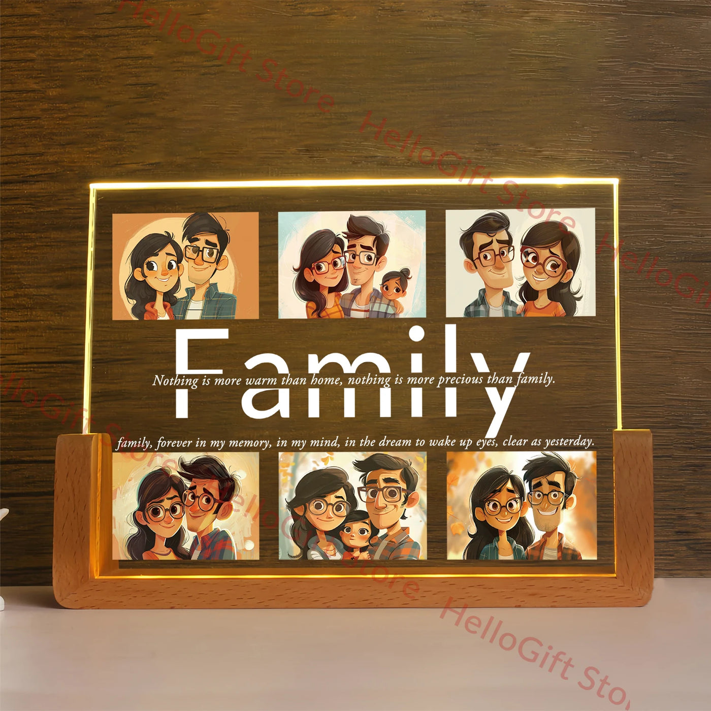 Personalized 3D Acrylic LED Night Light — Custom Name Gift for Family | OWNLUXE