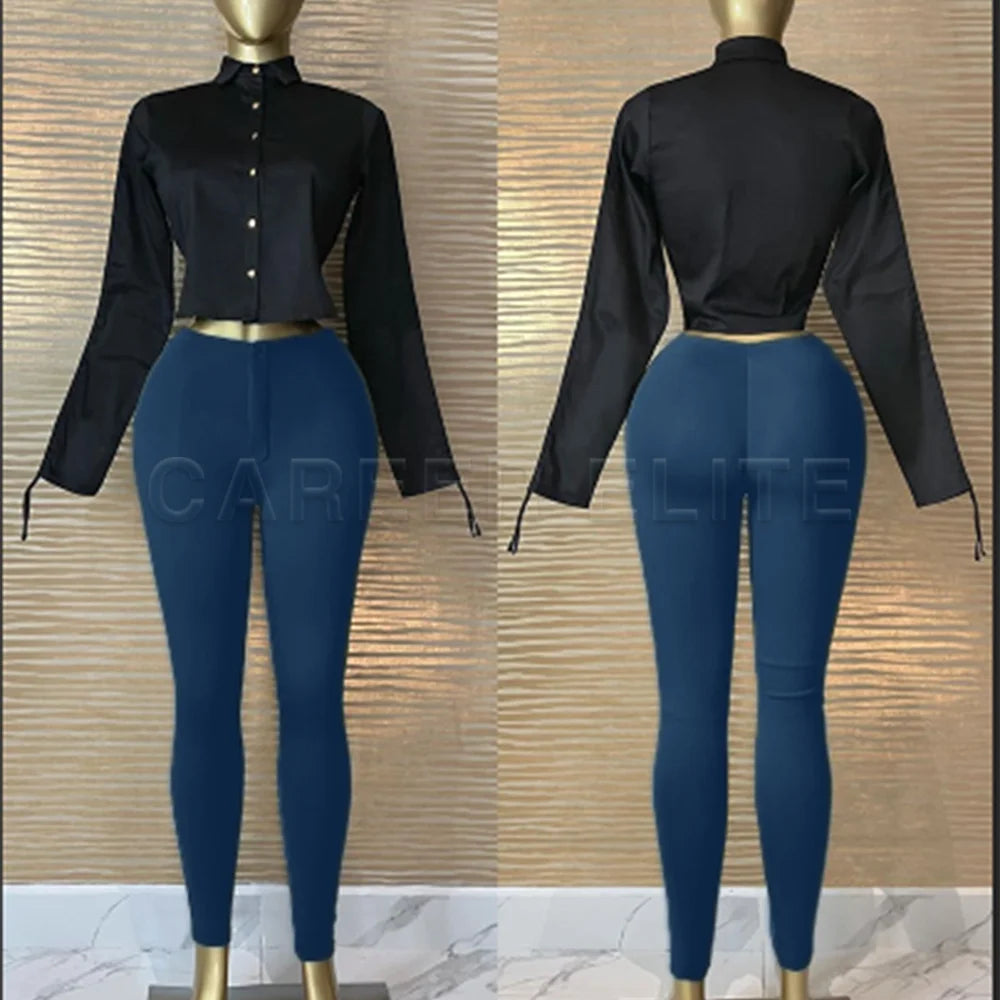 Women's High Waist Push Up Leggings (Black) | OWNLUXE