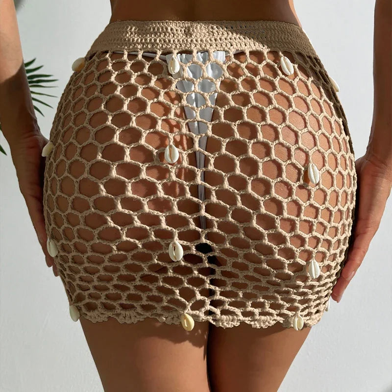 Crochet Drawstring Cutout Swim Cover-Up | OWNLUXE