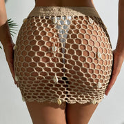 Crochet Drawstring Cutout Swim Cover-Up | OWNLUXE