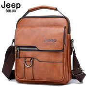 Men's Split Leather Crossbody Bag - Compact Envelope Style