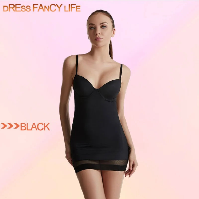 Slimming Shapewear Slip Dress Body Shaper with Cups