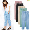 Cotton Linen Mid-Waist Pants | OWNLUXE