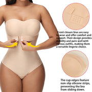 Shaping Bodysuit with Bra Lifter & Removable Straps - Tummy Control Thong | OWNLUXE