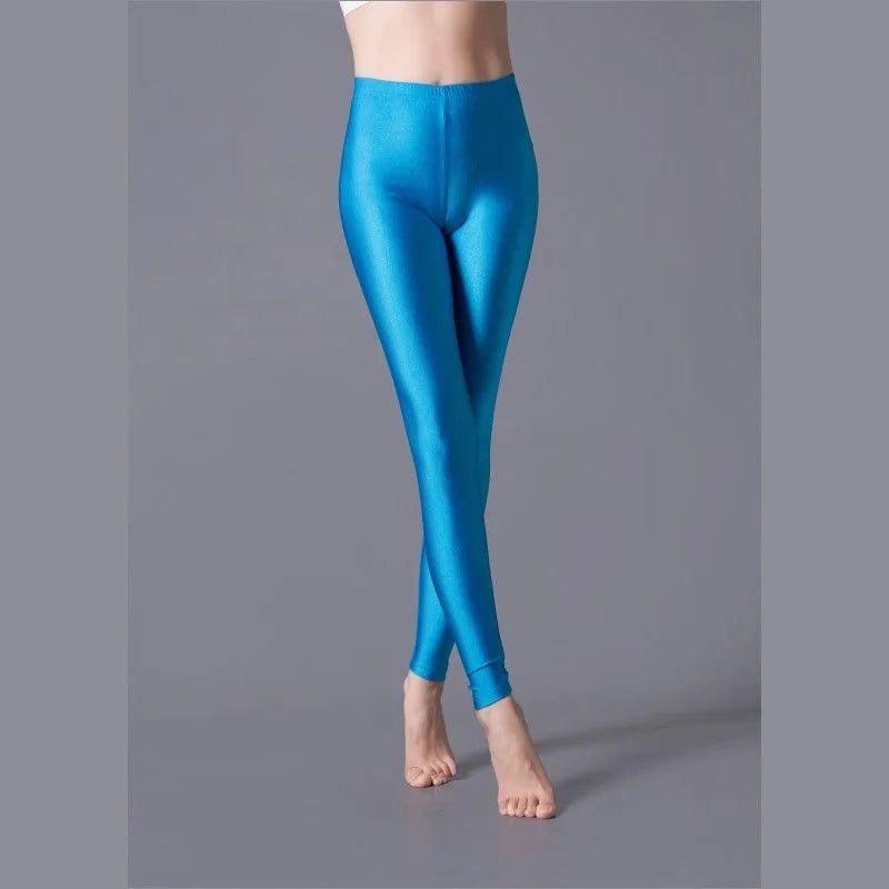 Skinny Extended-Size Shiny Yoga Leggings | OWNLUXE