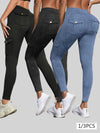 Washed Print Butt-Lifting Leggings with Pockets | OWNLUXE