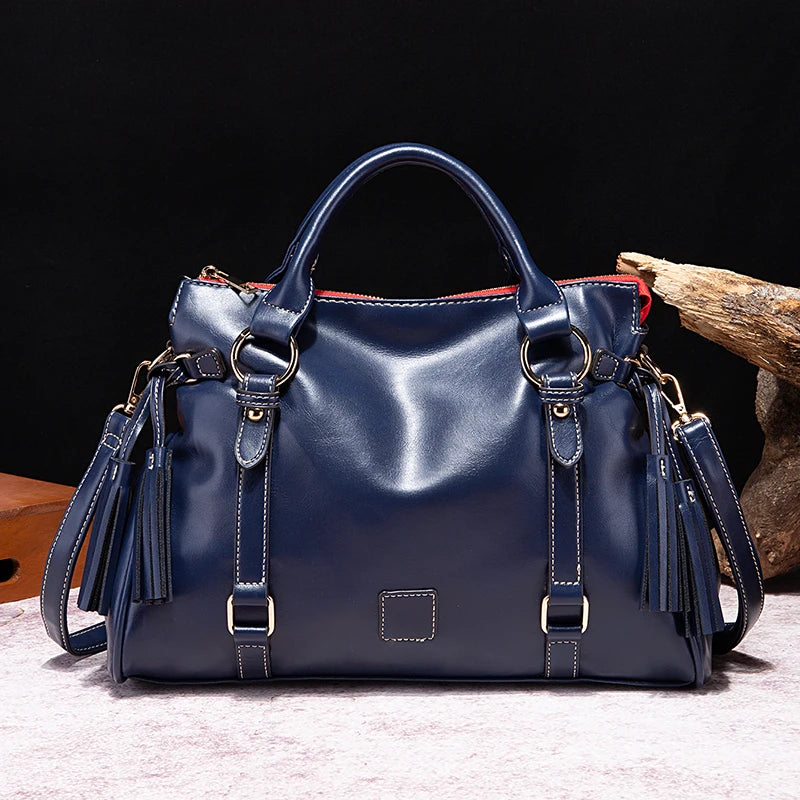 Classic Fringed Bucket Handbag - Soft Vegan Leather | OWNLUXE