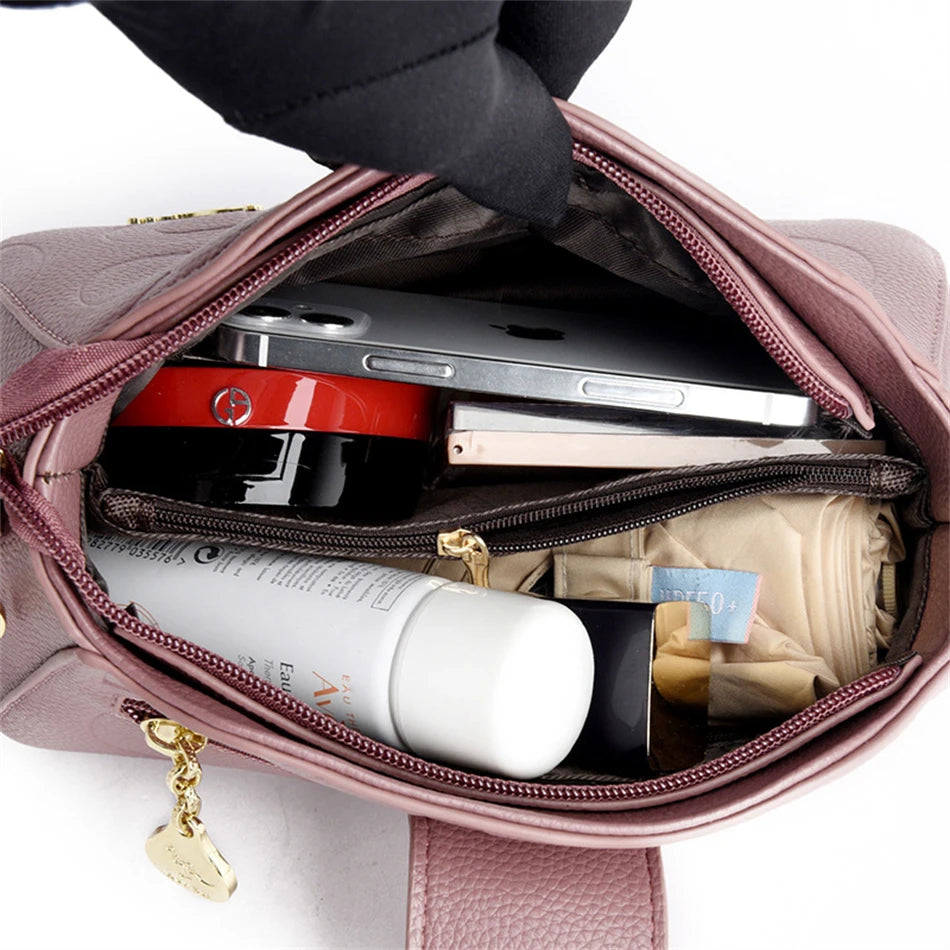 Geometric Flap Crossbody Bag – Microfiber Leather Shoulder Bag with Adjustable Strap