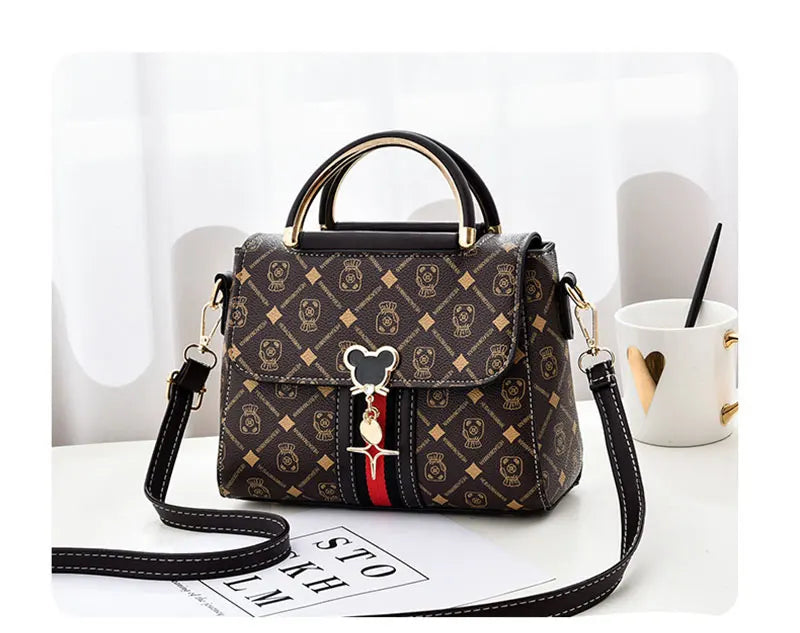 Luxury Designer Shoulder Bag - Printed Monogram Tote