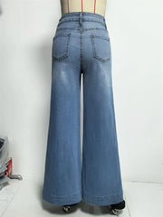 Women's High Waist Wide Leg Denim Pants | OWNLUXE