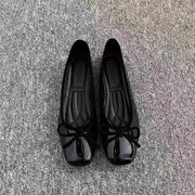 Women's Square Toe Leather Flats (Off-White) – Shop at OWNLUXE