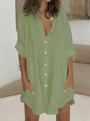 Colour V-Neck Extended-Size Blouse | OWNLUXE