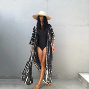 Tie-Dye Striped Hooded Swim Cover-Up | OWNLUXE