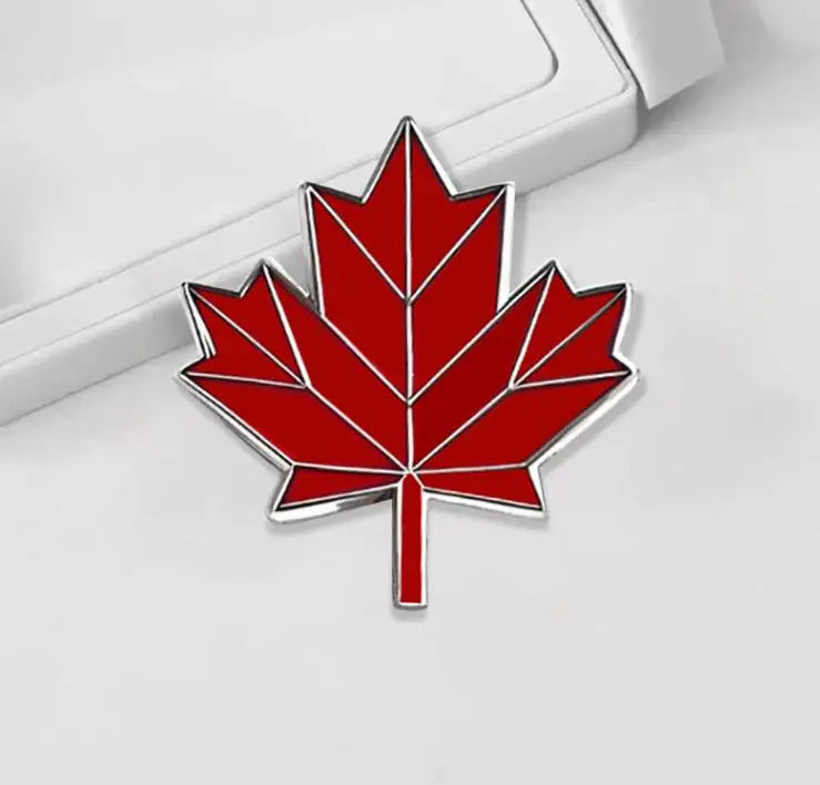 Canadian Maple Leaf Flag Brooch – Enamel Alloy Chest Pin & Clothing Accessory | OWNLUXE