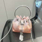 Crystal Bucket Evening Bag (Green Pink) | OWNLUXE