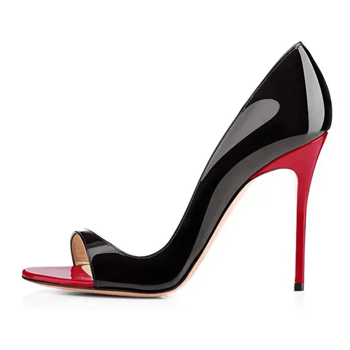 Leather Plus Size Heels (Red Background 12cm) | OWNLUXE