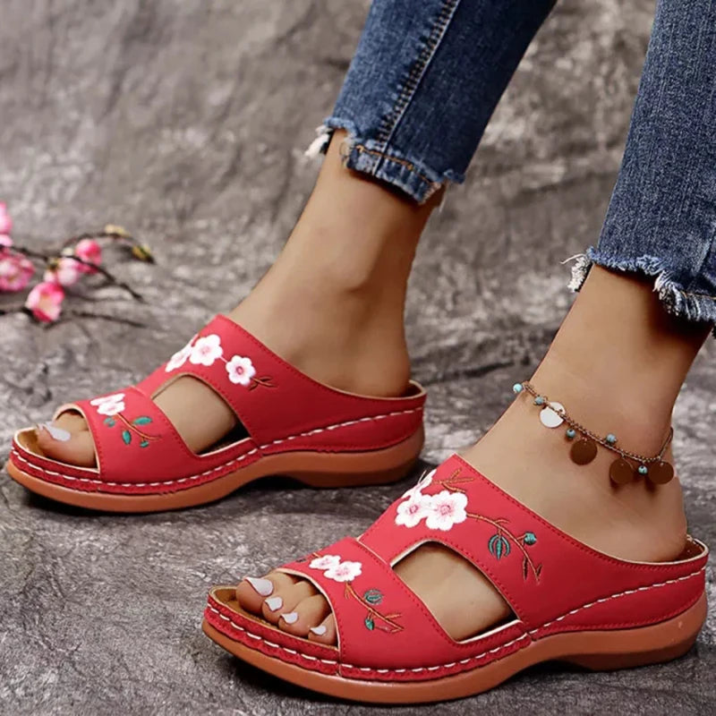 Women's Arch Support Leather Vintage Sandals – Shop at OWNLUXE