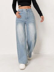 Women's Wide Leg Denim Pants Jeans | OWNLUXE