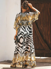 Chiffon Leopard Print Printed Swim Cover-Up | OWNLUXE