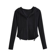 Women's Long Sleeve Hooded Cropped Hoodie | OWNLUXE