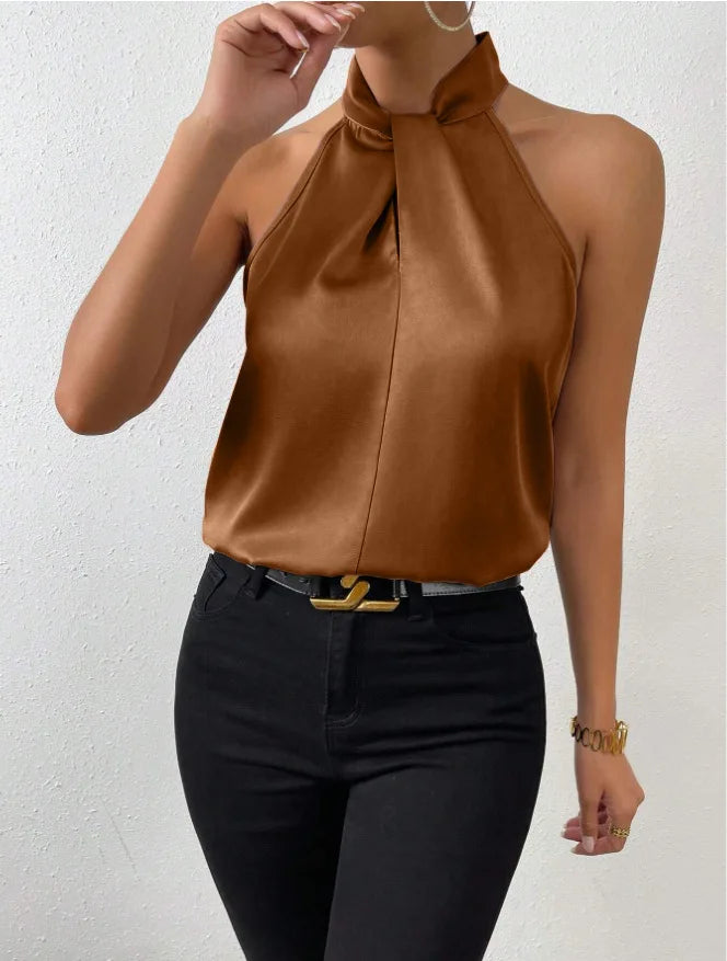 Women's Sleeveless Halter Top | OWNLUXE