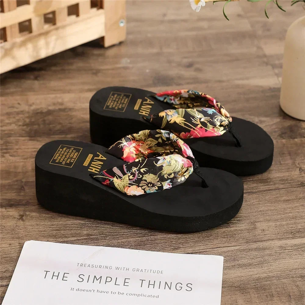 Women’s Wedge Cork Slide Slippers – Lightweight Summer Lift