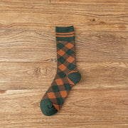 1 Pair Women Socks Spring Autumn Retro Style Men Couple Cotton Socks Flower Stripe Plaid Pattern Solid Colorful Socks EUR 37-43