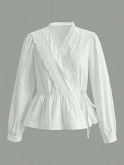 Women's Long Sleeve Lace Top | OWNLUXE
