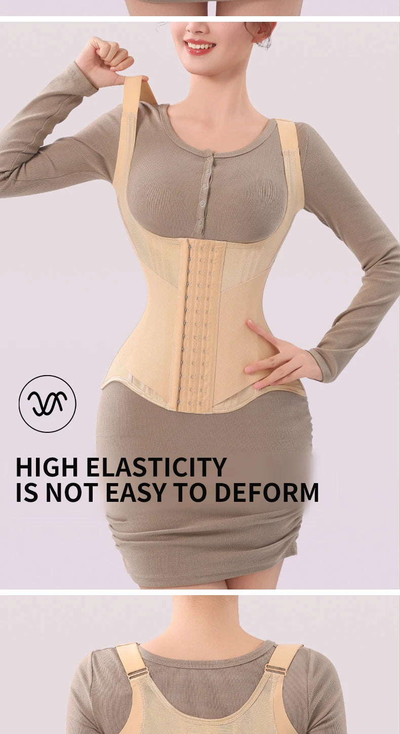 U-Shaped Waist Trainer Tank Top Shapewear with Steel Bones