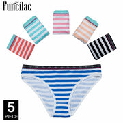 Women's Cotton Bikini Briefs 5-Pack | Striped Low-Rise Underwear | OWNLUXE